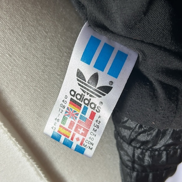 Adidas Shiny Black Track Jacket with Pink Women's Size Medium Zip Front Pockets - Picture 7 of 10